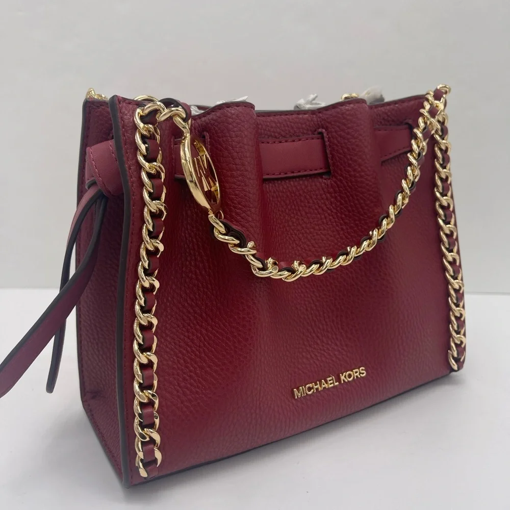 MICHAEL KORS Mina Small Chain Crossbody XBody Bag Belt Chain Inlay
Cherry
NWT - Picture 2 of 16